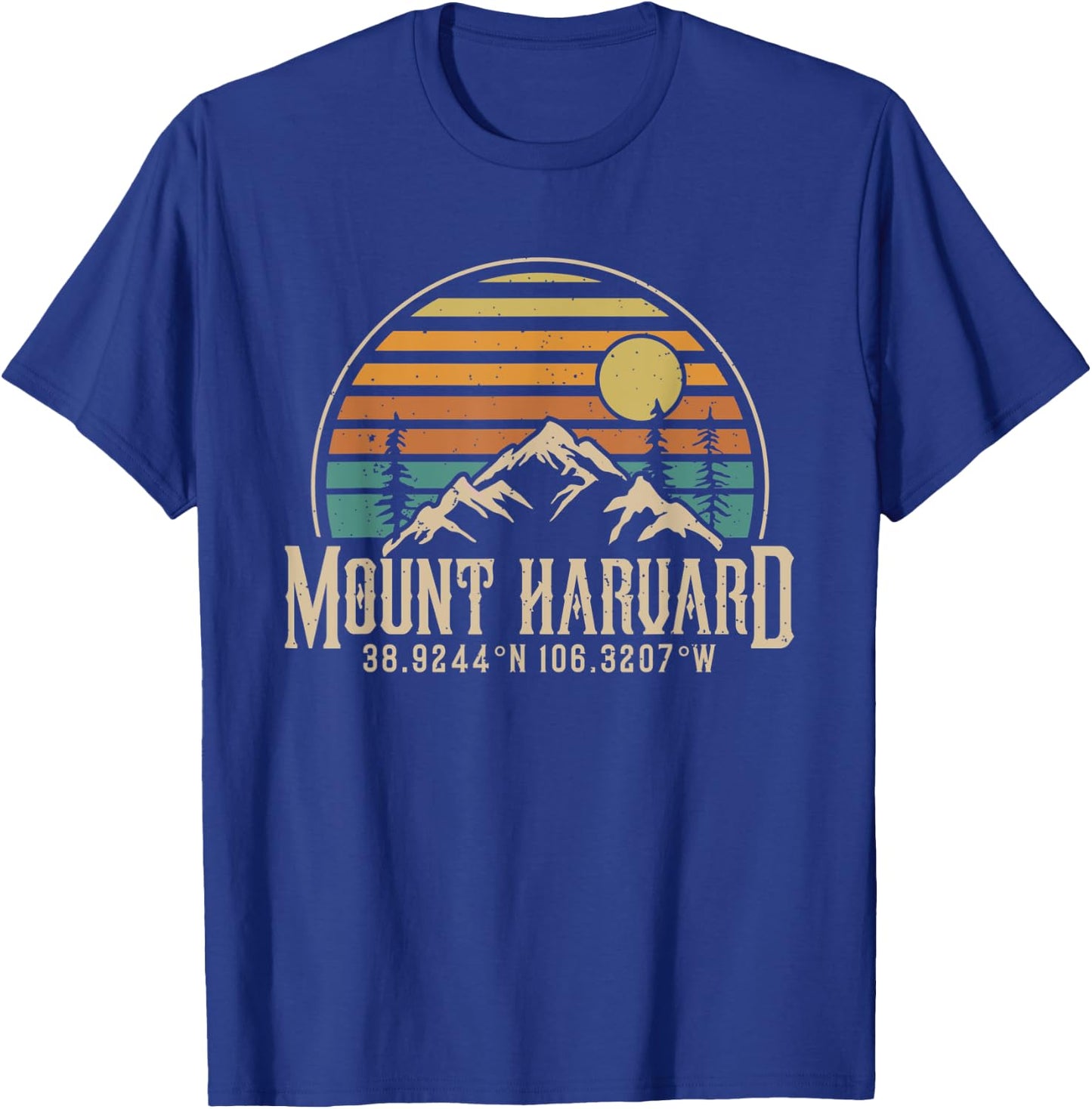 Camping Mt. Harvard Colorado Hiking Mountain Mount Harvard T-Shirt - T-Shirt | Royal