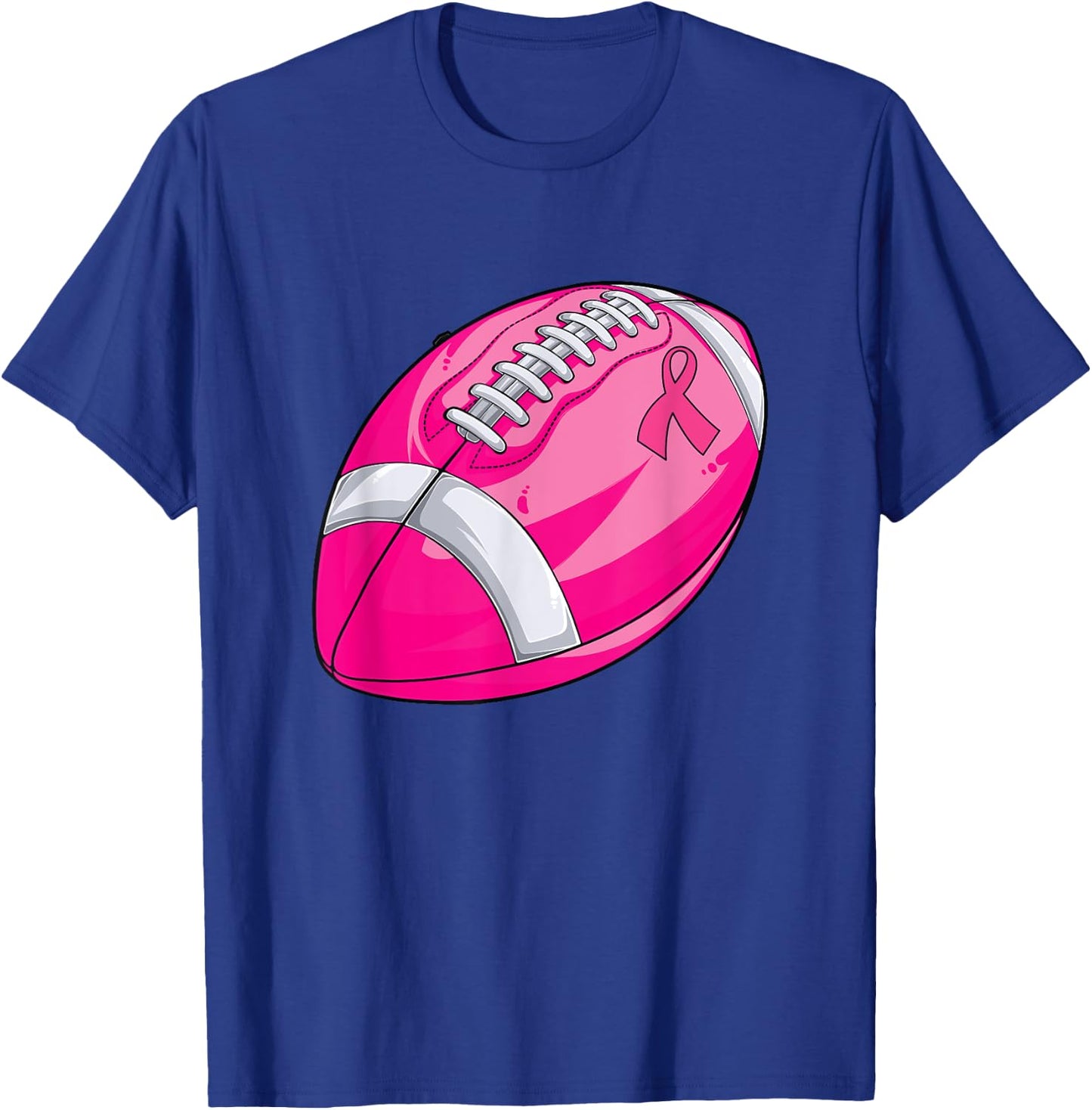 In October We Wear Pink Football Breast Cancer Awareness T-Shirt - T-Shirt | Royal