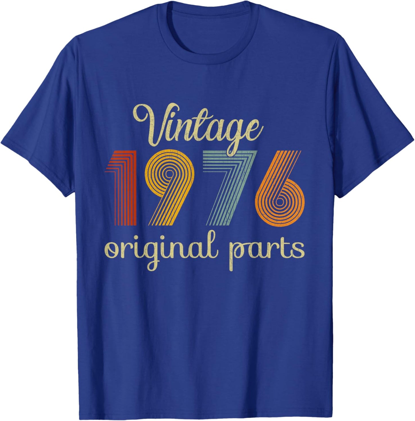 Vintage 1976 Original Parts 49 Years Old 49th Birthday Retro T-Shirt - T-Shirt | Royal