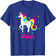 Cute Rainbow Unicorn Pink and Blue Personalized Piper T-Shirt - T-Shirt | Royal