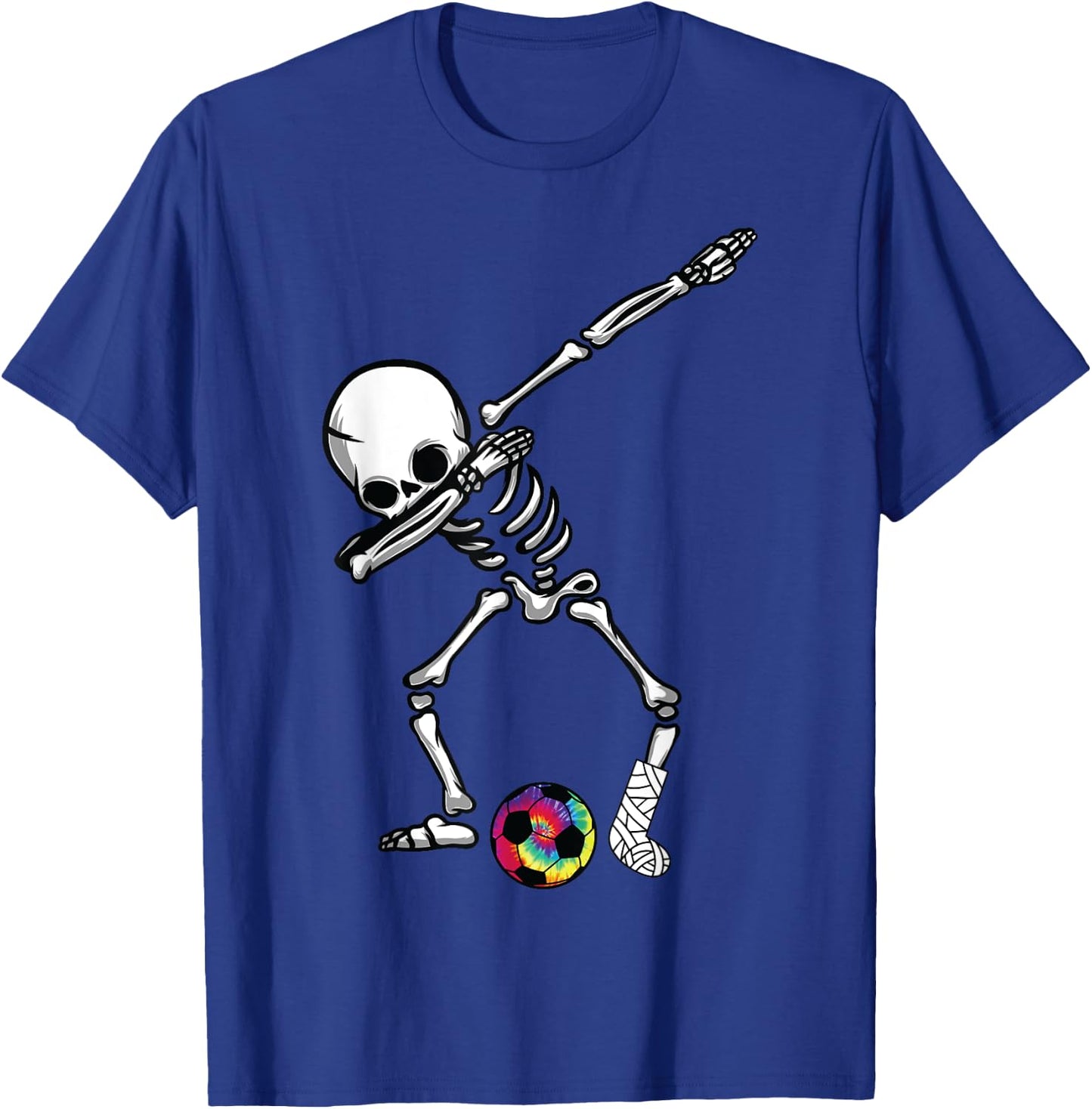 Funny Football Soccer Dab Broken Leg Cast Plaster Leg Injury T-Shirt - T-Shirt | Royal