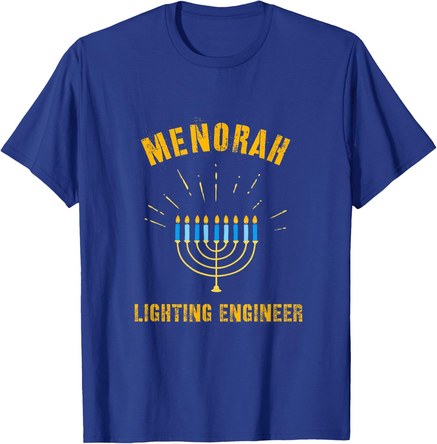 Hanukkah Lighting Engineer Jewish Menorah Lights Latkes T-Shirt - T-Shirt | Royal