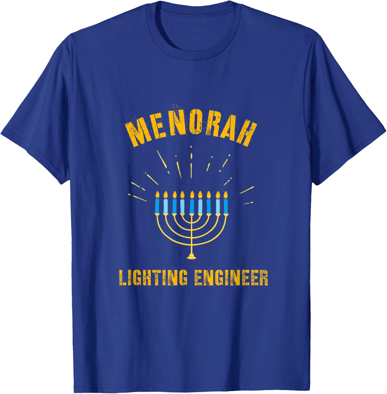 Hanukkah Lighting Engineer Jewish Menorah Lights Latkes T-Shirt - T-Shirt | Royal