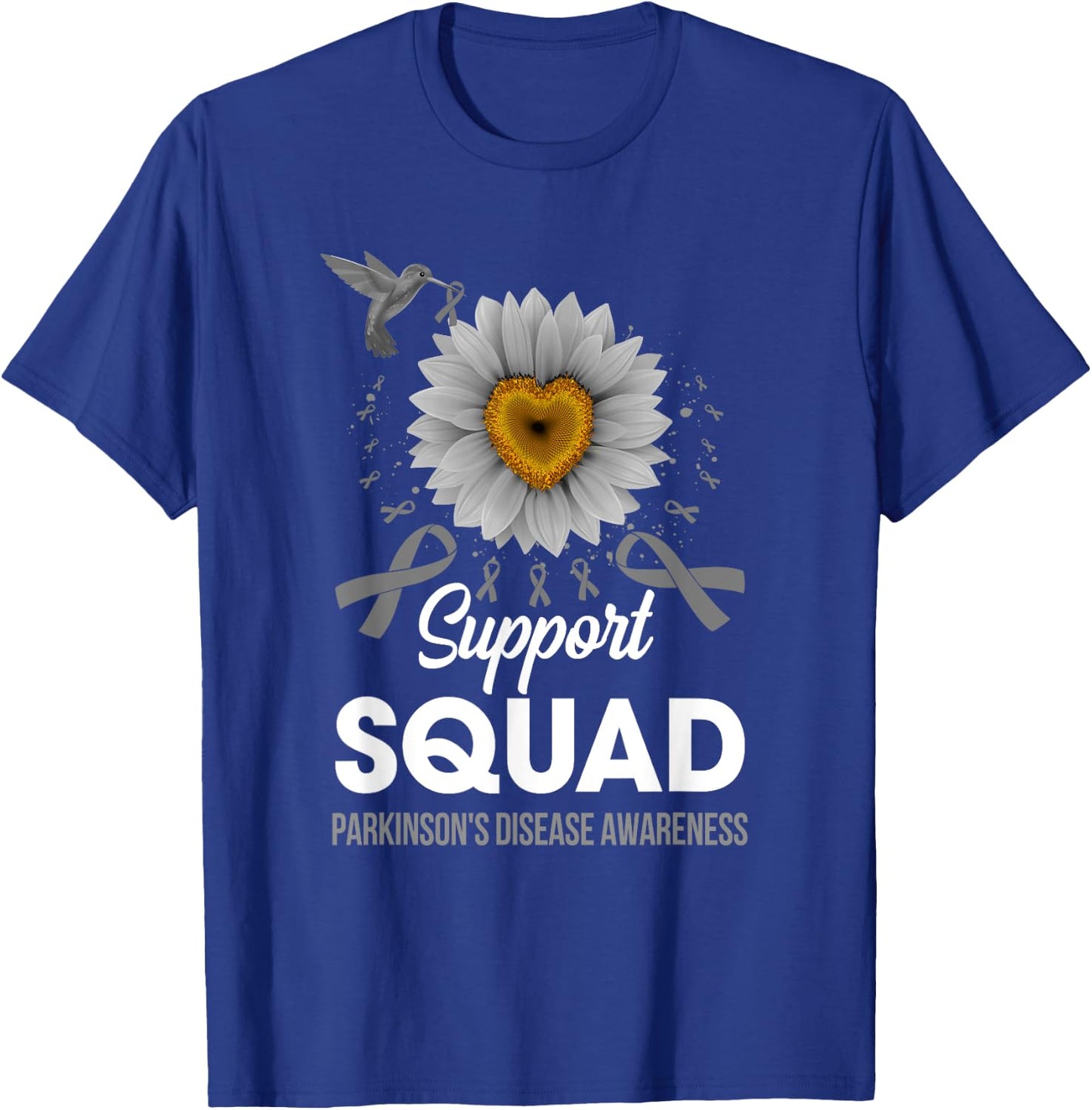 Support Squad Parkinson's Disease Awareness Sunflower T-Shirt - T-Shirt | Royal