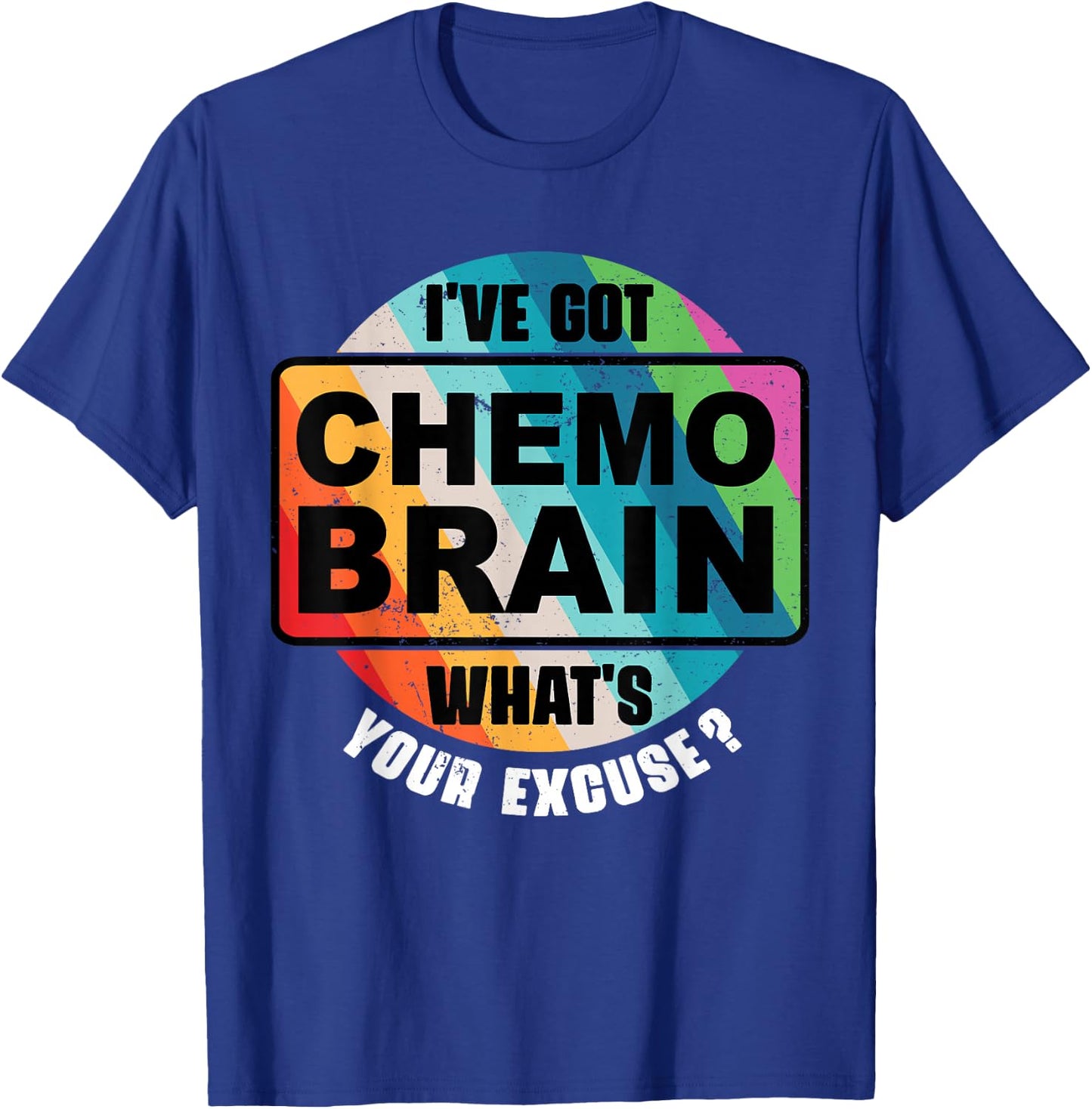 Cancer Chemo Brain Retro Awareness Gift T-Shirt - T-Shirt | Royal