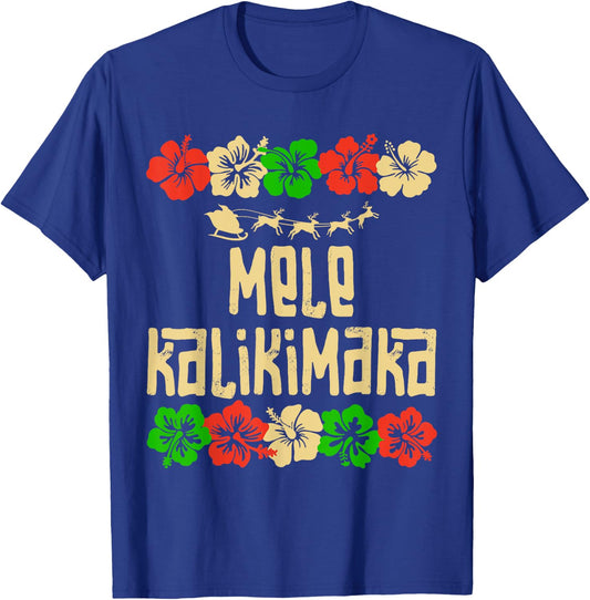 Mele Kalikimaka Hawaii Christmas Santa Beach Men Women Kids T-Shirt - T-Shirt | Royal