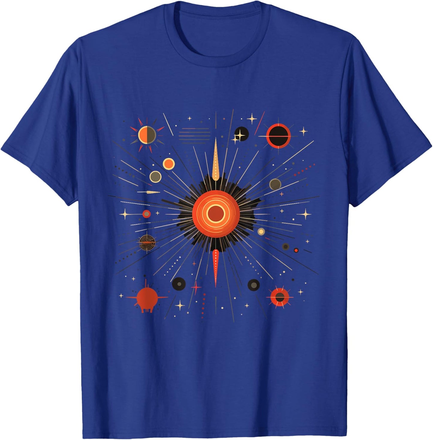 Retro Space Age Atomic Age Sputnik Mid Century Modern T-Shirt - T-Shirt | Royal