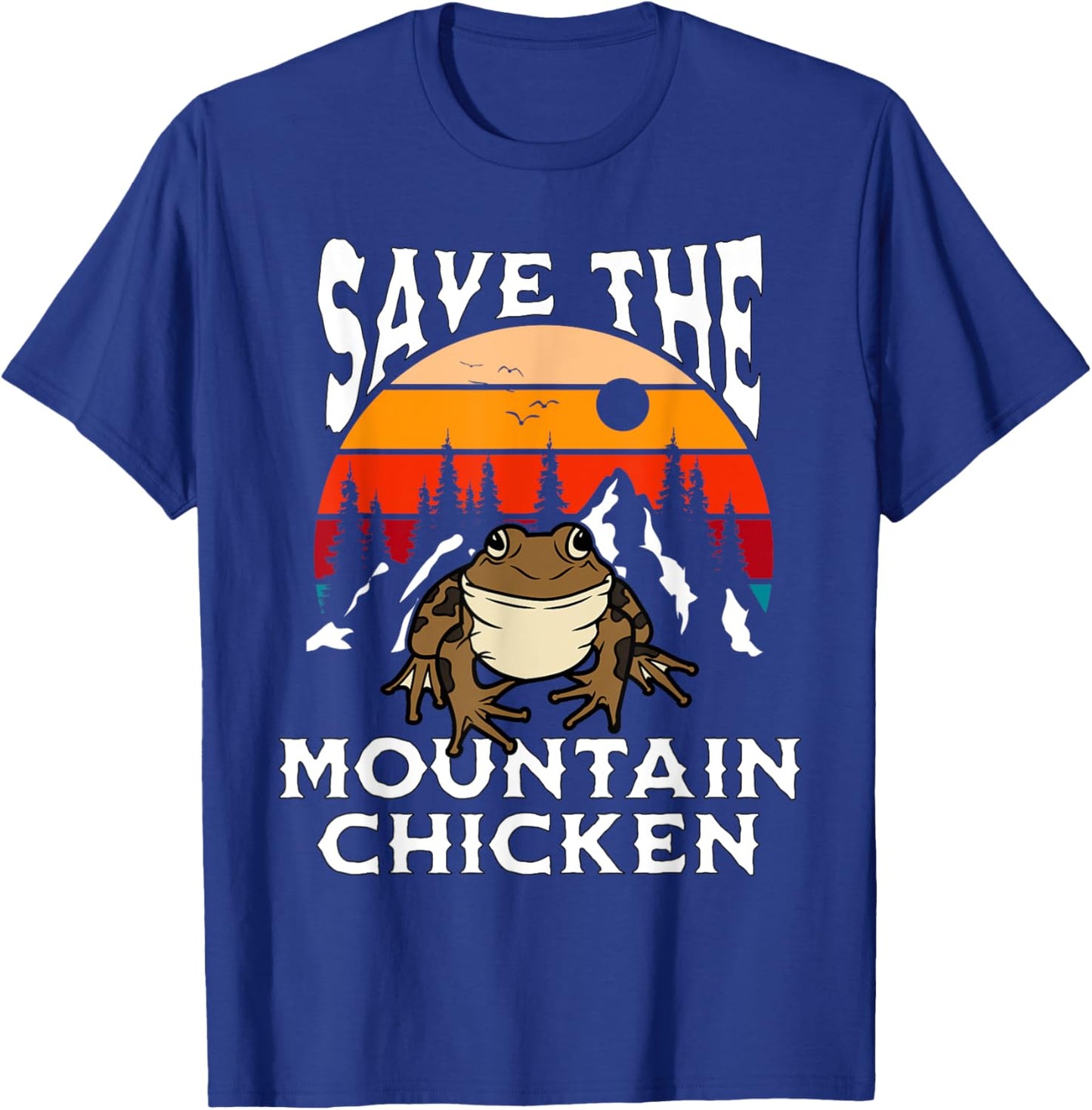 Save Mountain Chicken Frogs Retro Amphibian Pet Lover T-Shirt - T-Shirt | Royal