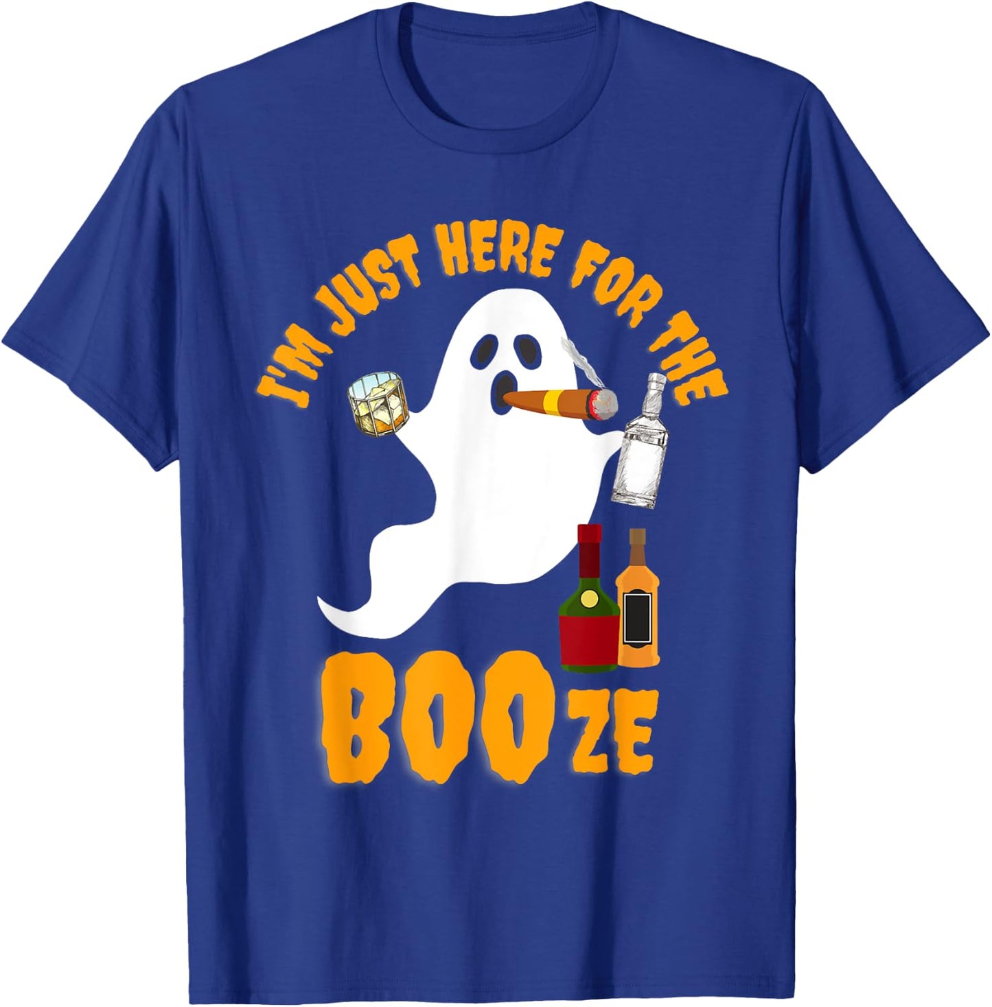 I'm Just Here For The Boos Booze Bourbon Drinking Halloween T-Shirt - T-Shirt | Royal