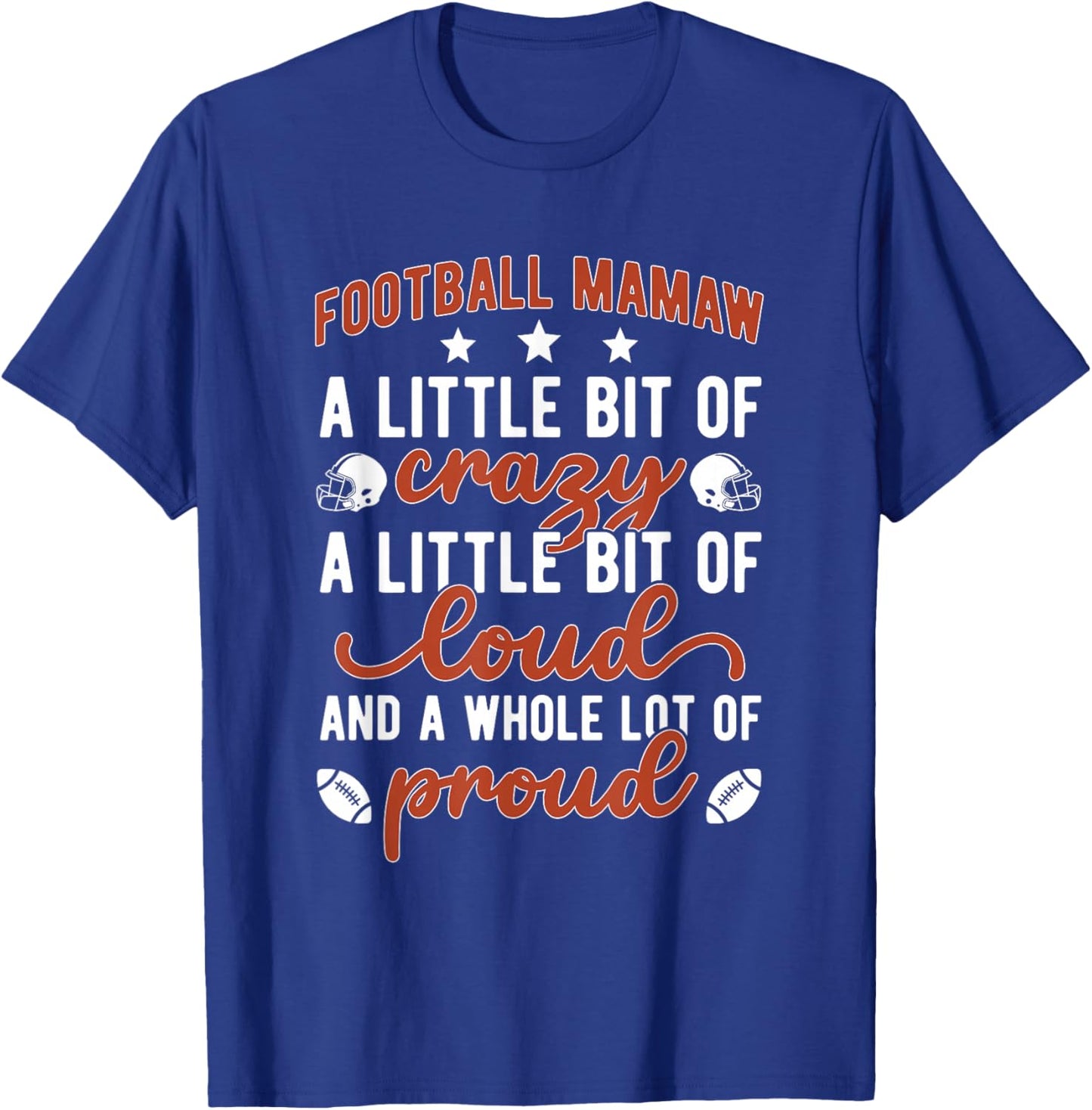 Football Mamaw Proud Mamaw Of A Football Player T-Shirt - T-Shirt | Royal