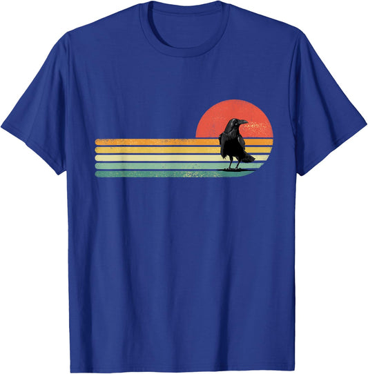 Raven Crow Shirt Retro Style Animal Bird Lover Bird Watcher T-Shirt - T-Shirt | Royal