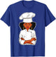 Chef African American Black Woman Afro Hair Cook Culinarian T-Shirt - T-Shirt | Royal