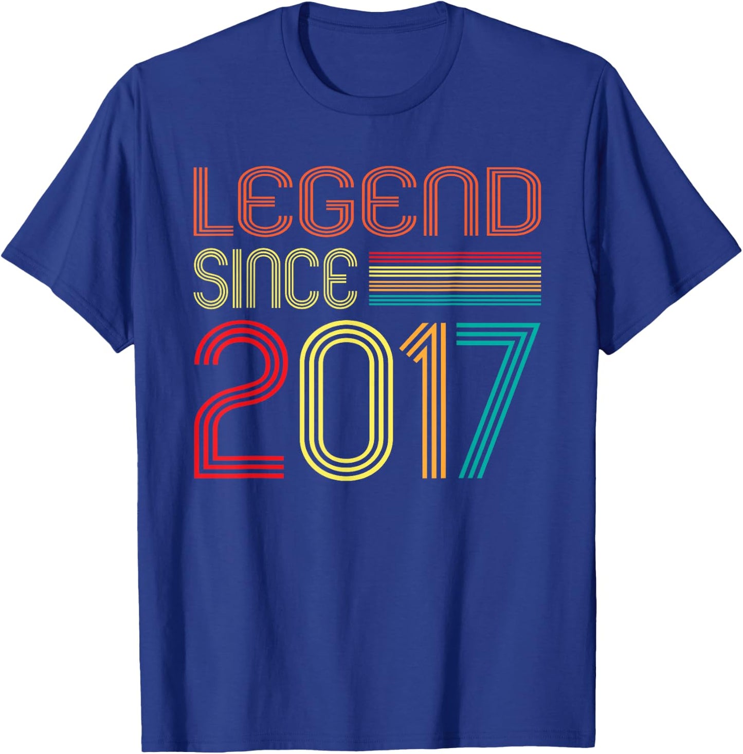 Legend Since 2017 8 Years Old Retro Vintage 8th Birthday T-Shirt - T-Shirt | Royal