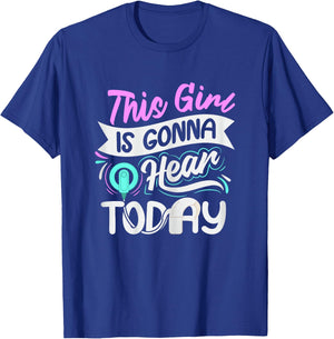 Deaf Pride Cochlear Implant Quote for a Deaf Girl T-Shirt - T-Shirt | Royal