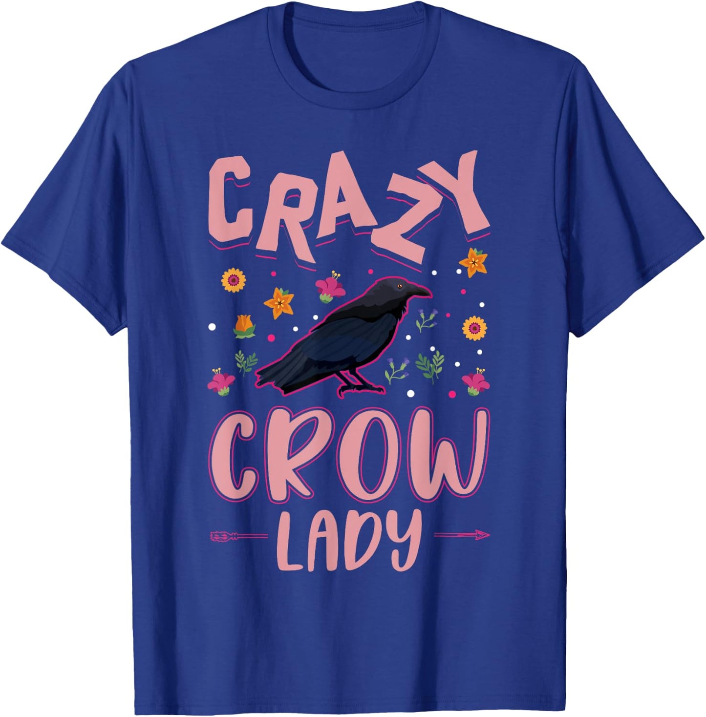 Crazy Crow lady Raven Girl Crow T-Shirt - T-Shirt | Royal