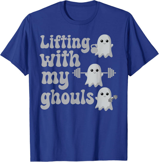 Lifting With My Ghouls Halloween Gym Workout Weightlifting T-Shirt - T-Shirt | Royal