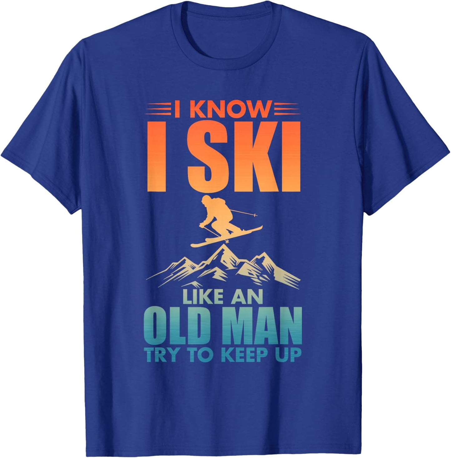 Best Ski Art for Grandpa Men Skiing Nordic Skier Skiing T-Shirt - T-Shirt | Royal