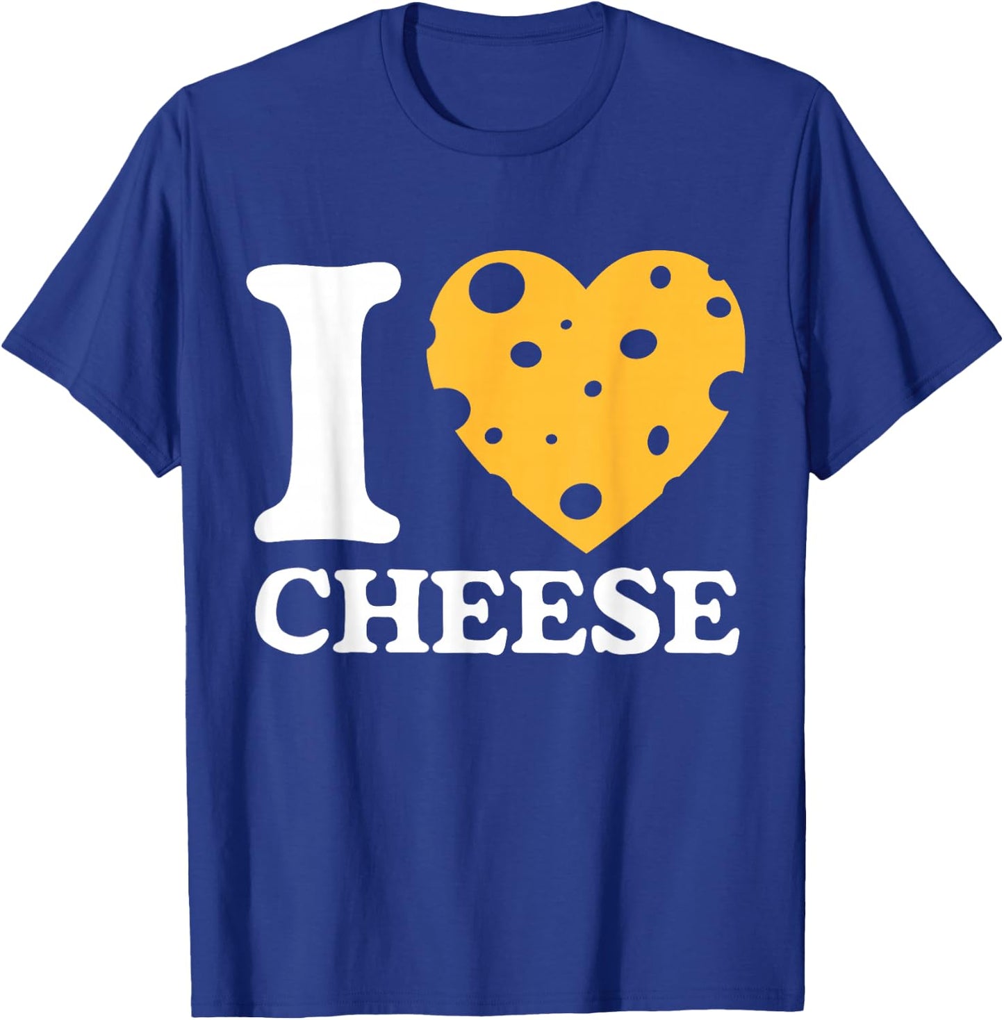 I Love - Heart Cheese - Funny Graphic Retro Cheese T-Shirt - T-Shirt | Royal