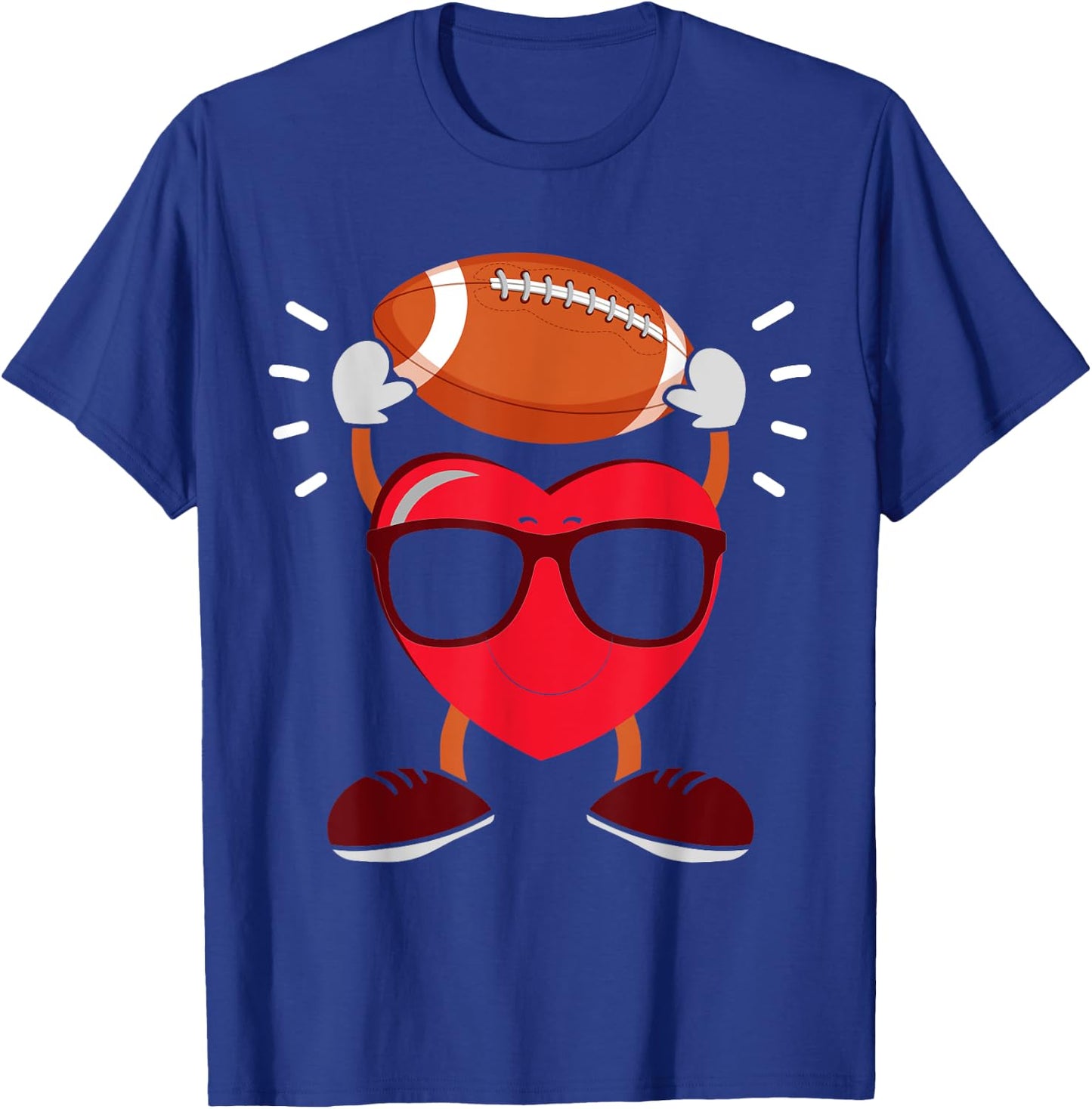 Heart Lifts A Football - American Football T-Shirt - T-Shirt | Royal