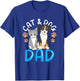 Cat And Dog Dad Boy Guy Lover Cats Dogs Father Daddy Papa T-Shirt - T-Shirt | Royal