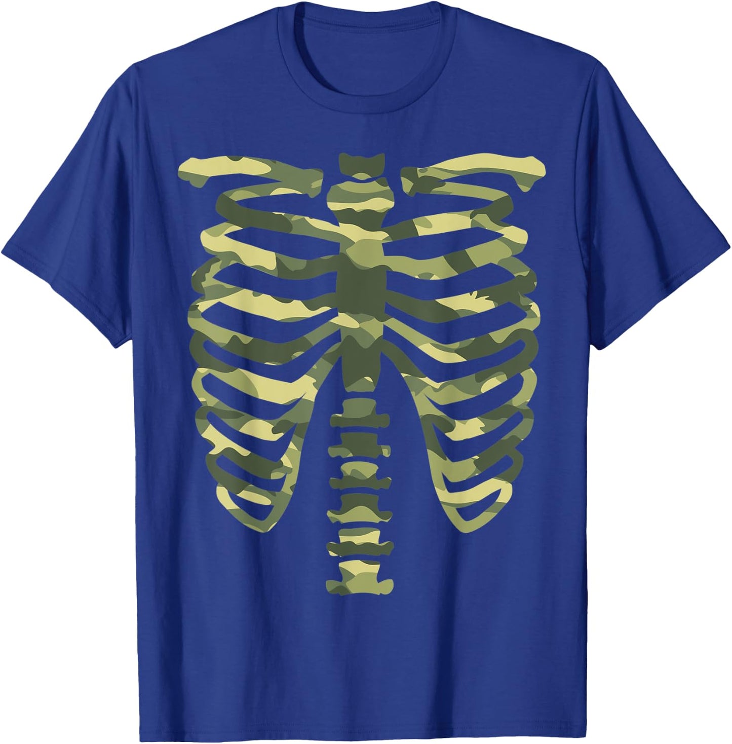 Camo Skeleton Military Halloween Costume Lazy Easy T-Shirt - T-Shirt | Royal