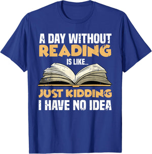 Funny Reading Art Women Reader Book Lover Bookworm T-Shirt - T-Shirt | Royal