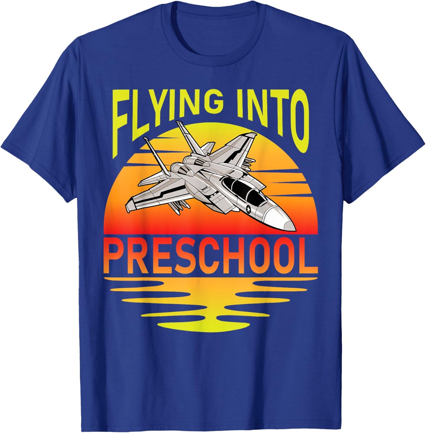 Flying Into Preschool Airplane Teacher Back To School Men Women Kids T-Shirt - T-Shirt | Royal