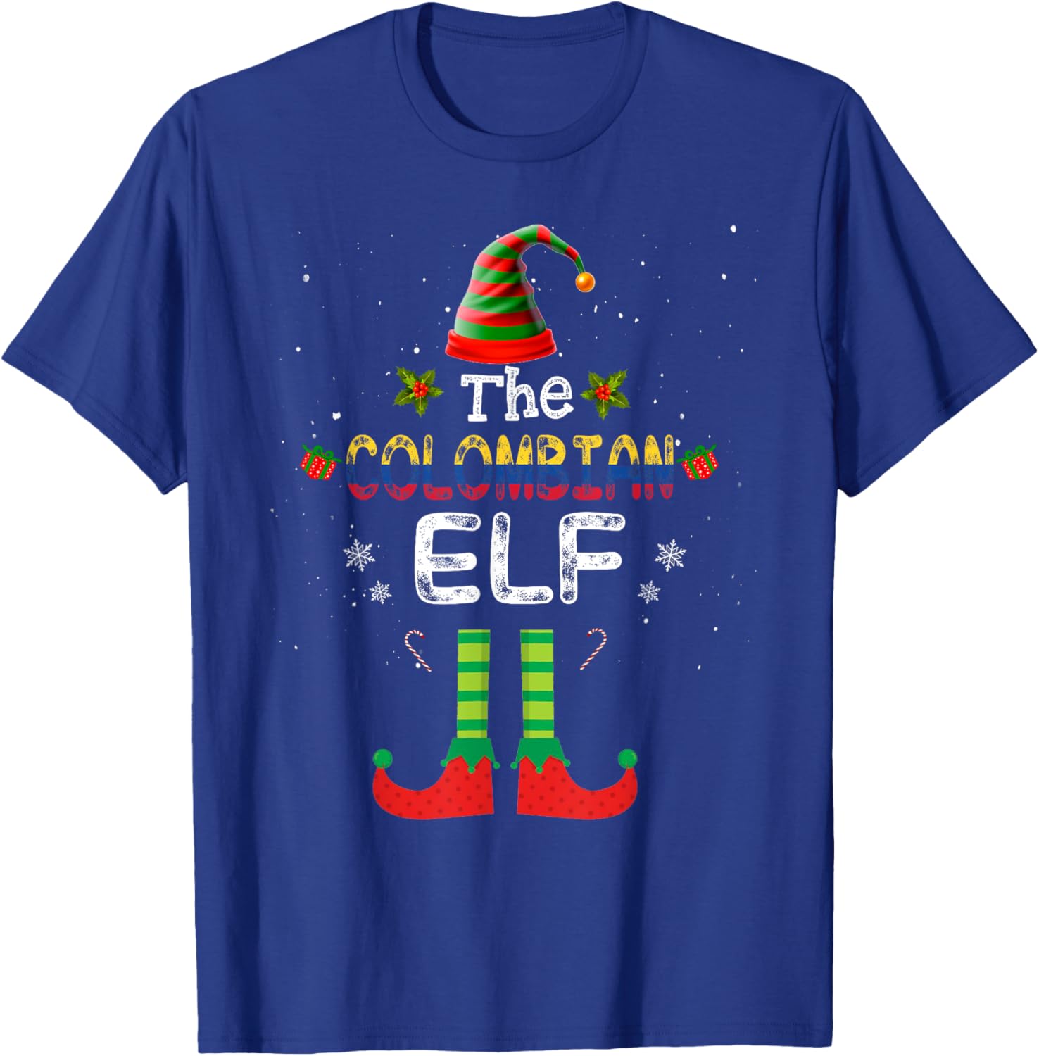 Colombian Elf Group Matching Family Christmas Outfit Set T-Shirt - T-Shirt | Royal
