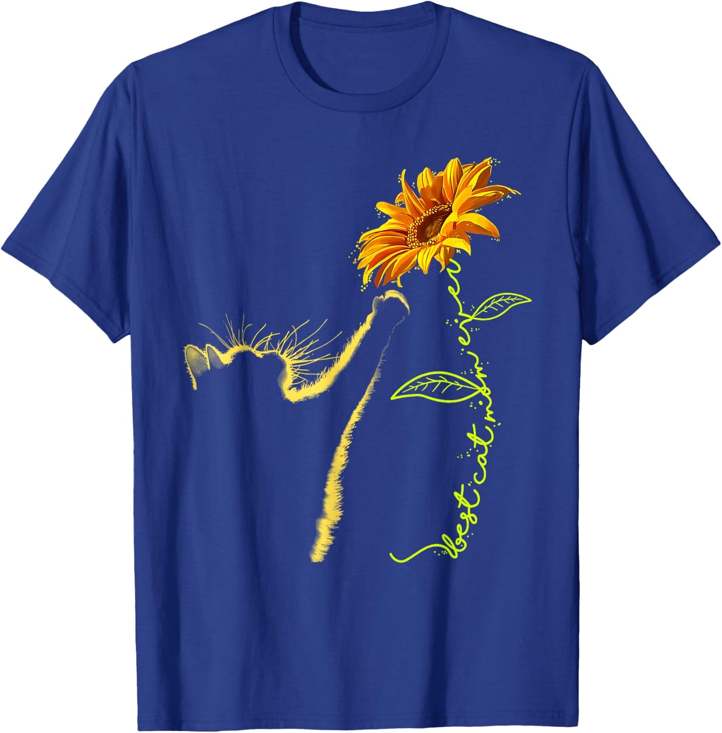 Best Cat Mom Ever Sunflower Mother's Day Gifts for Cat Lover T-Shirt - T-Shirt | Royal