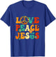 Love Peace Jesus Christian Fun 60S 70S Costume Groovy Hippie T-Shirt - T-Shirt | Royal