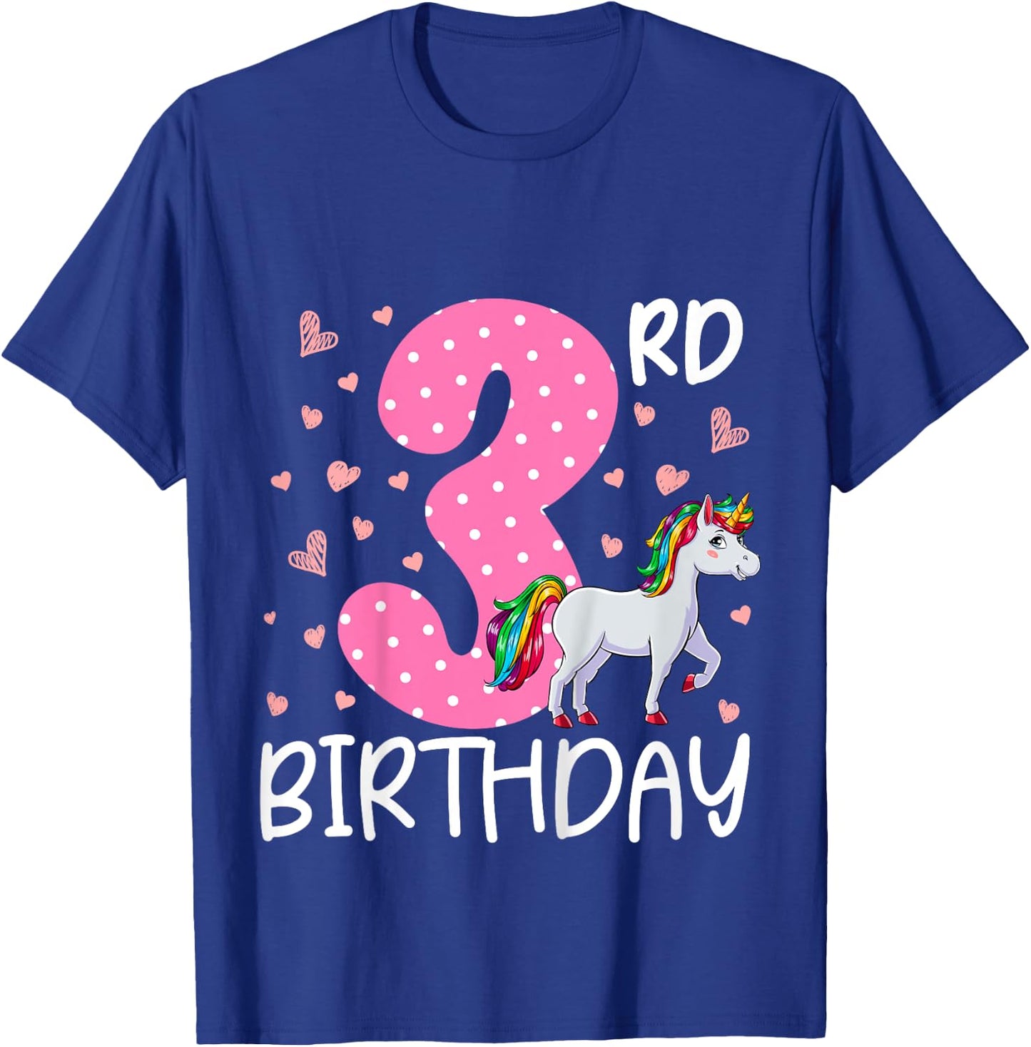 3 Years Old Girls Unicorn 3rd Birthday T-Shirt - T-Shirt | Royal