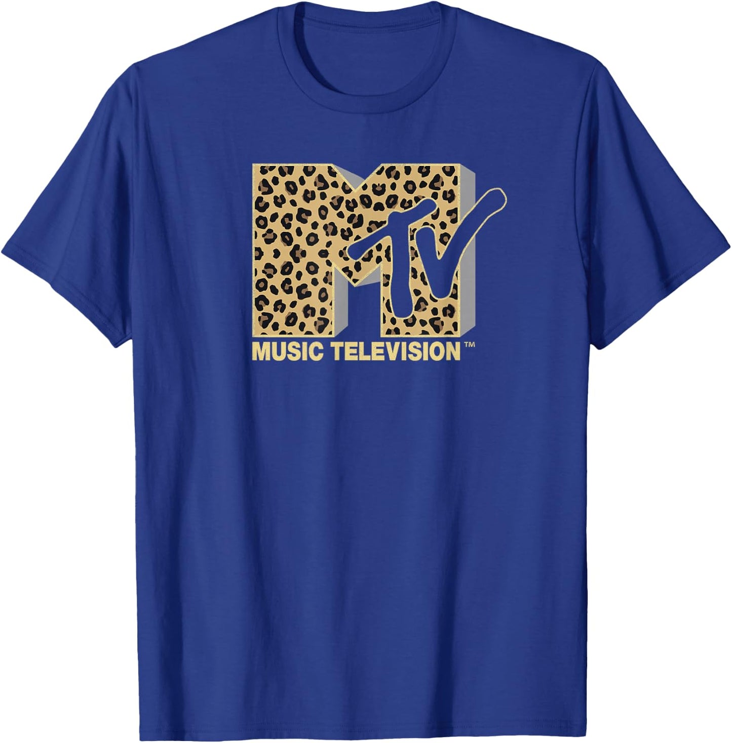 MTV Leopard Print Fill MTV Logo T-Shirt - T-Shirt | Royal