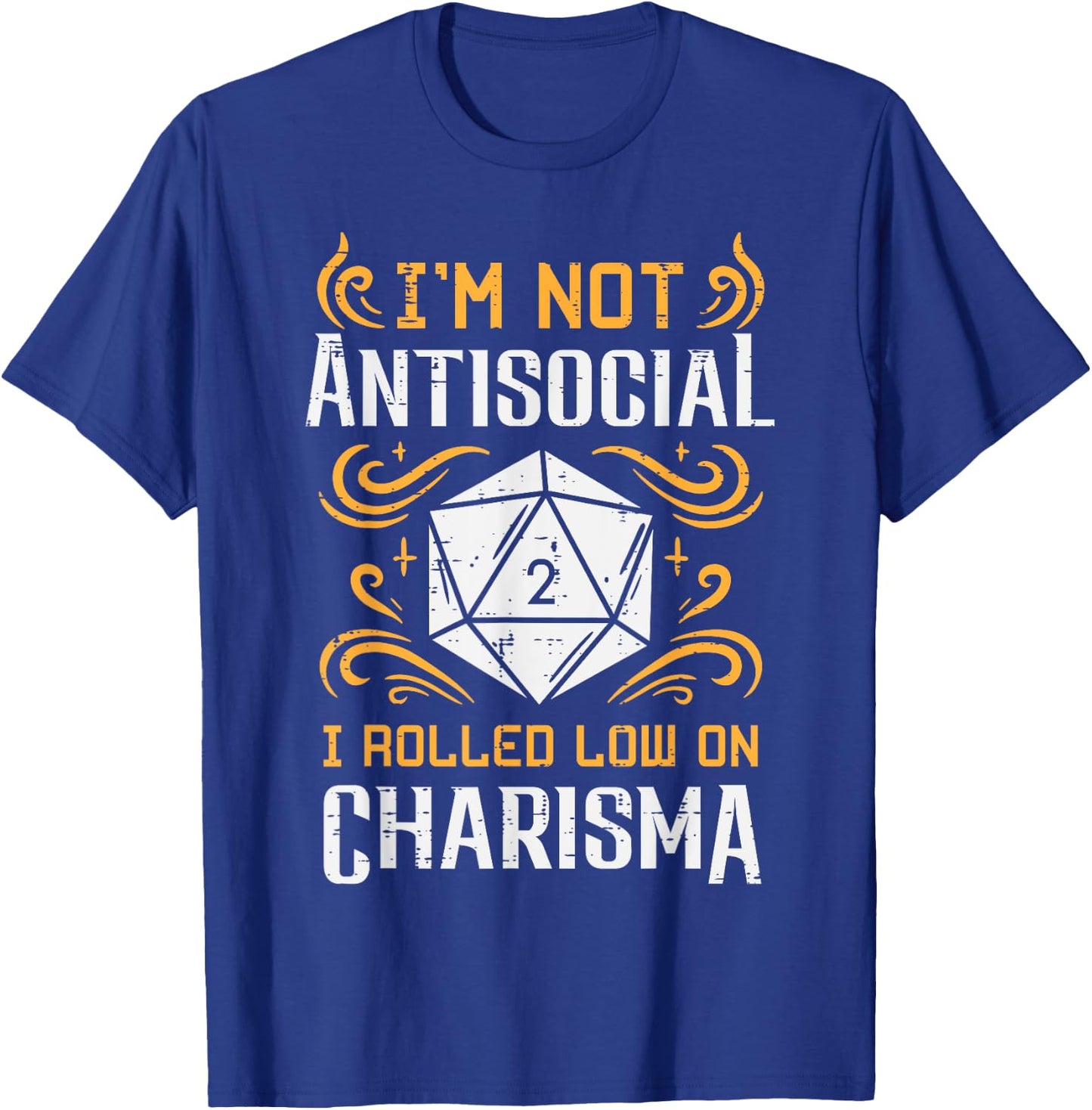 Not Anti Social Low Charisma Funny RPG Gamer Men Boys Kids T-Shirt - T-Shirt | Royal