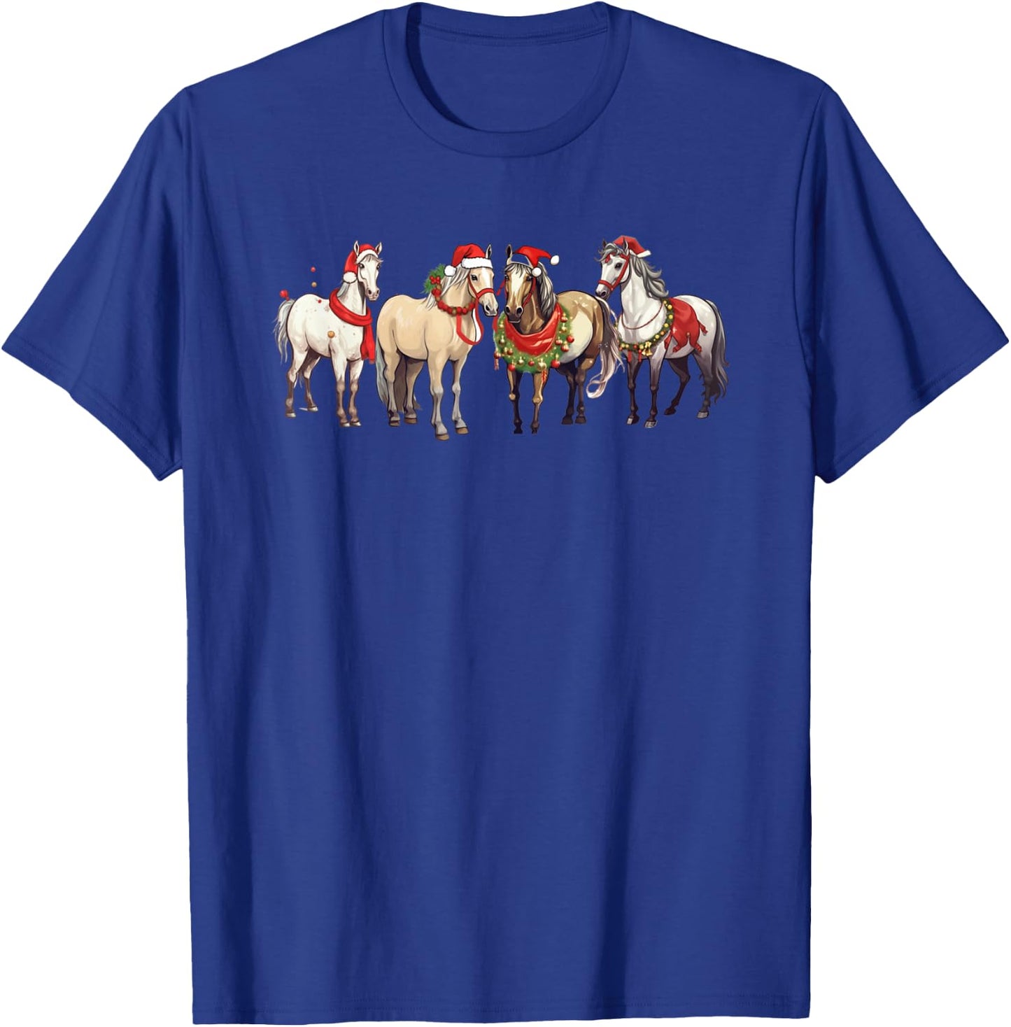 Harlow And Popcorn Merch Harlow’s Ponies Festive T-Shirt - T-Shirt | Royal
