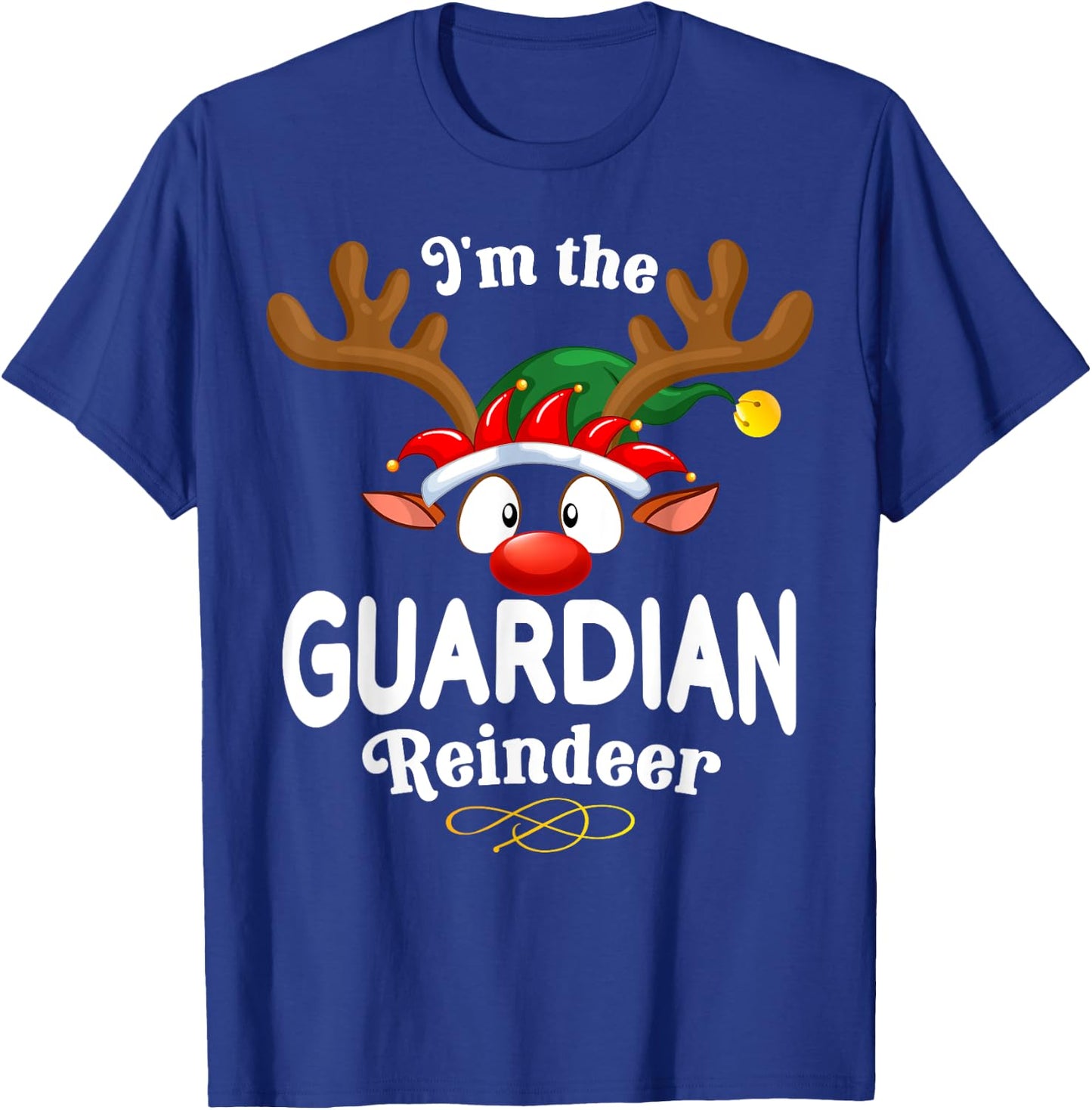 Christmas PJS Guardian Xmas Reindeer Matching T-Shirt - T-Shirt | Royal