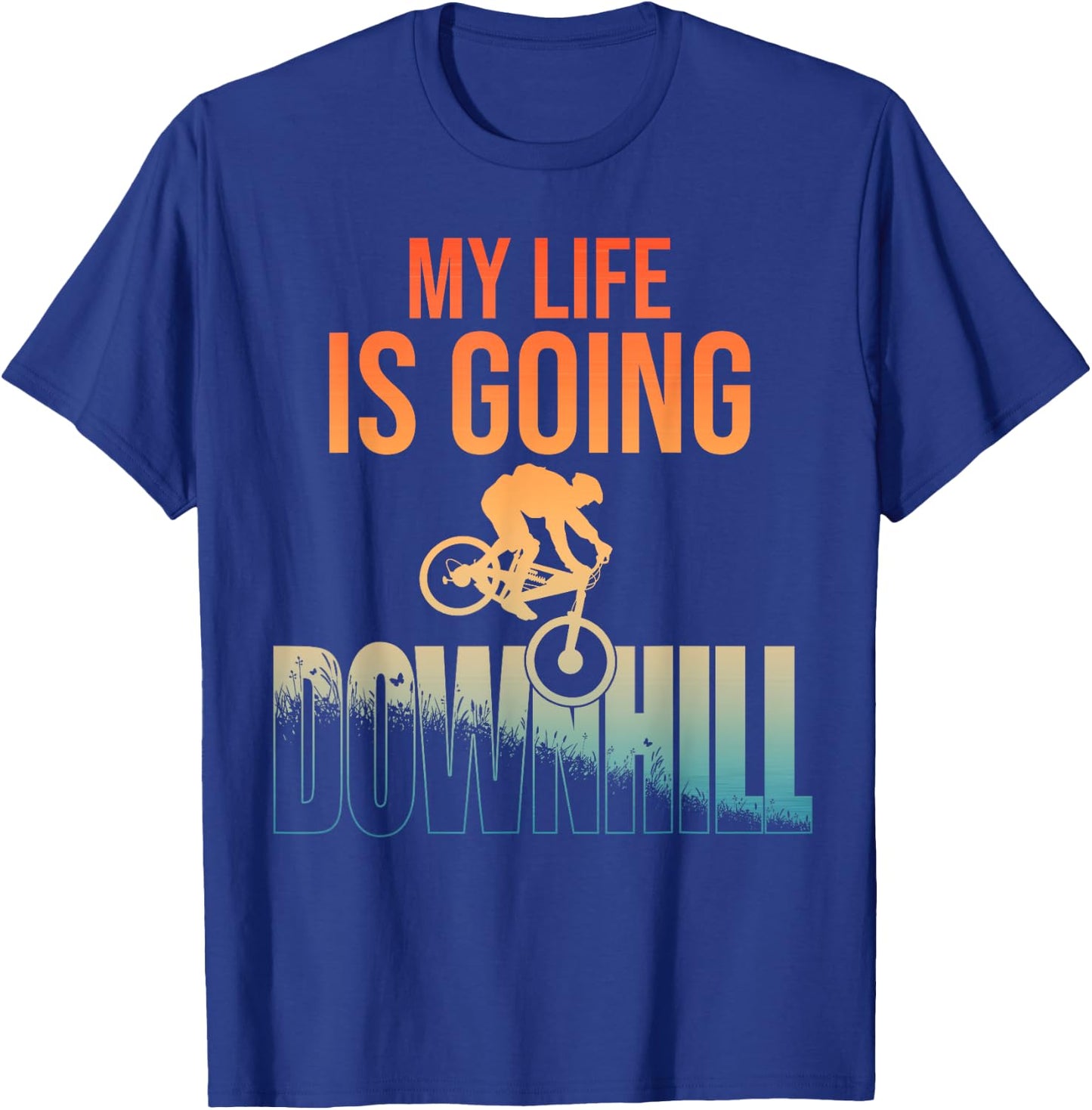 Cool Mountain Bike Art Boys Downhill Mountain Biking T-Shirt - T-Shirt | Royal