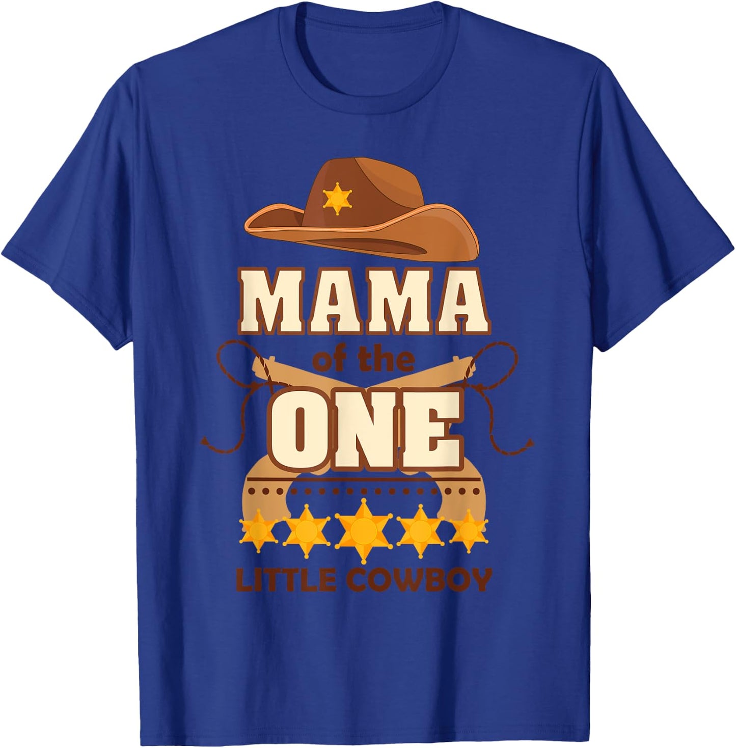 Boy 1st Birthday Mama Cowboy Rodeo Western First Bday Party T-Shirt - T-Shirt | Royal