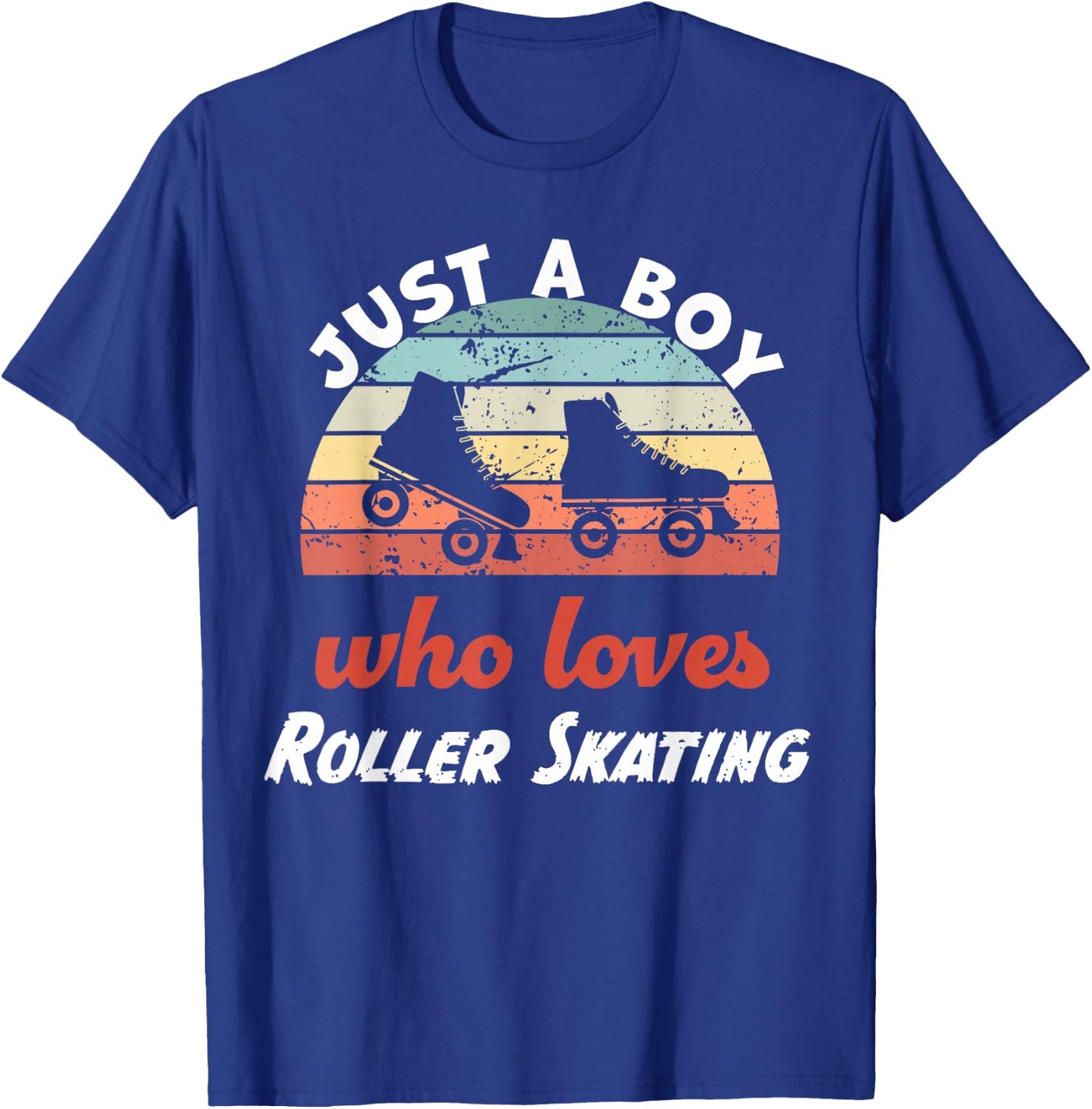 Just A Boy Who Loves Roller Skating Kids Roller Skating Boys T-Shirt - T-Shirt | Royal