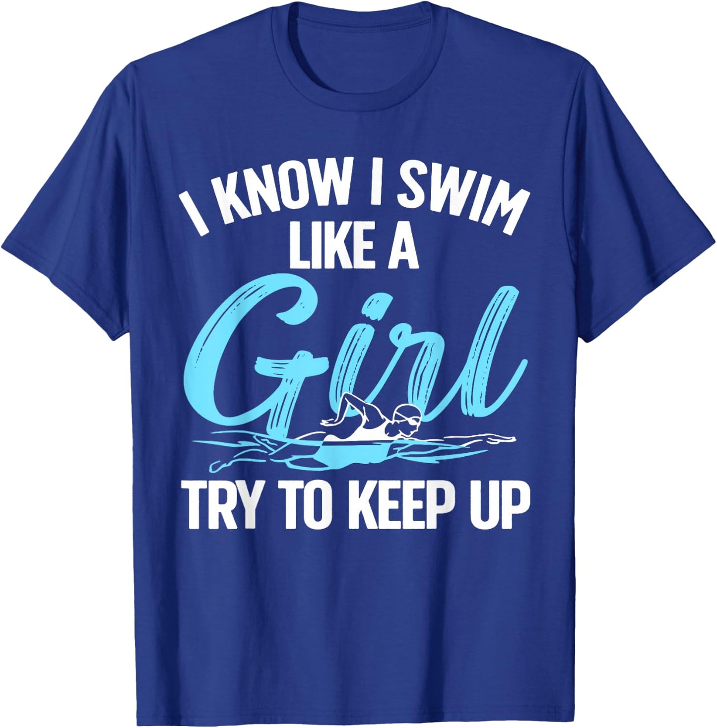 Funny Swimming Design Women Kids Swimmer Swim Lovers T-Shirt - T-Shirt | Royal