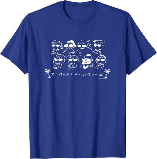 STREET FIGHTER II Line Art (A) T-Shirt - T-Shirt | Royal
