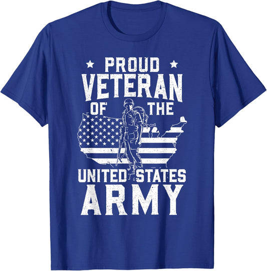 Proud Veteran Of The United States Army Veterans Day T-Shirt - T-Shirt | Royal