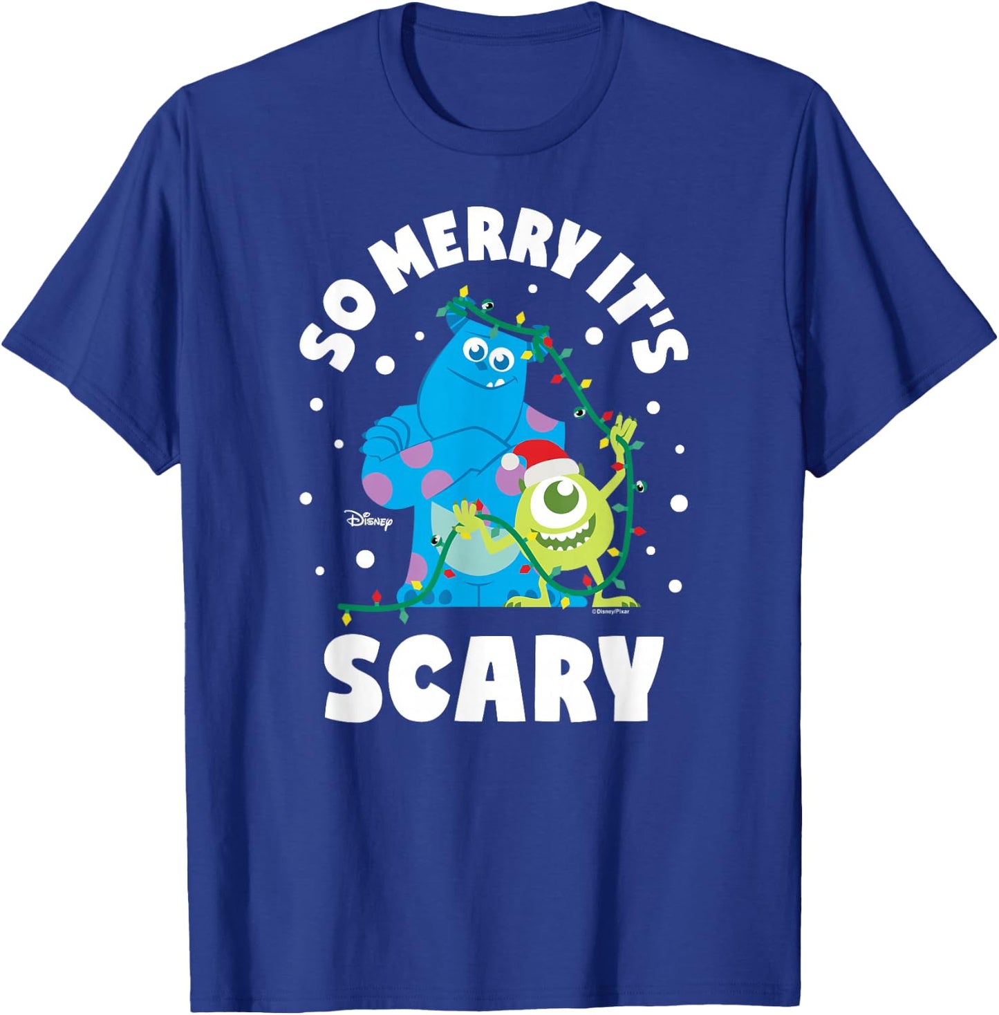 Monsters Inc - So Merry Its Scary T-Shirt - T-Shirt | Royal