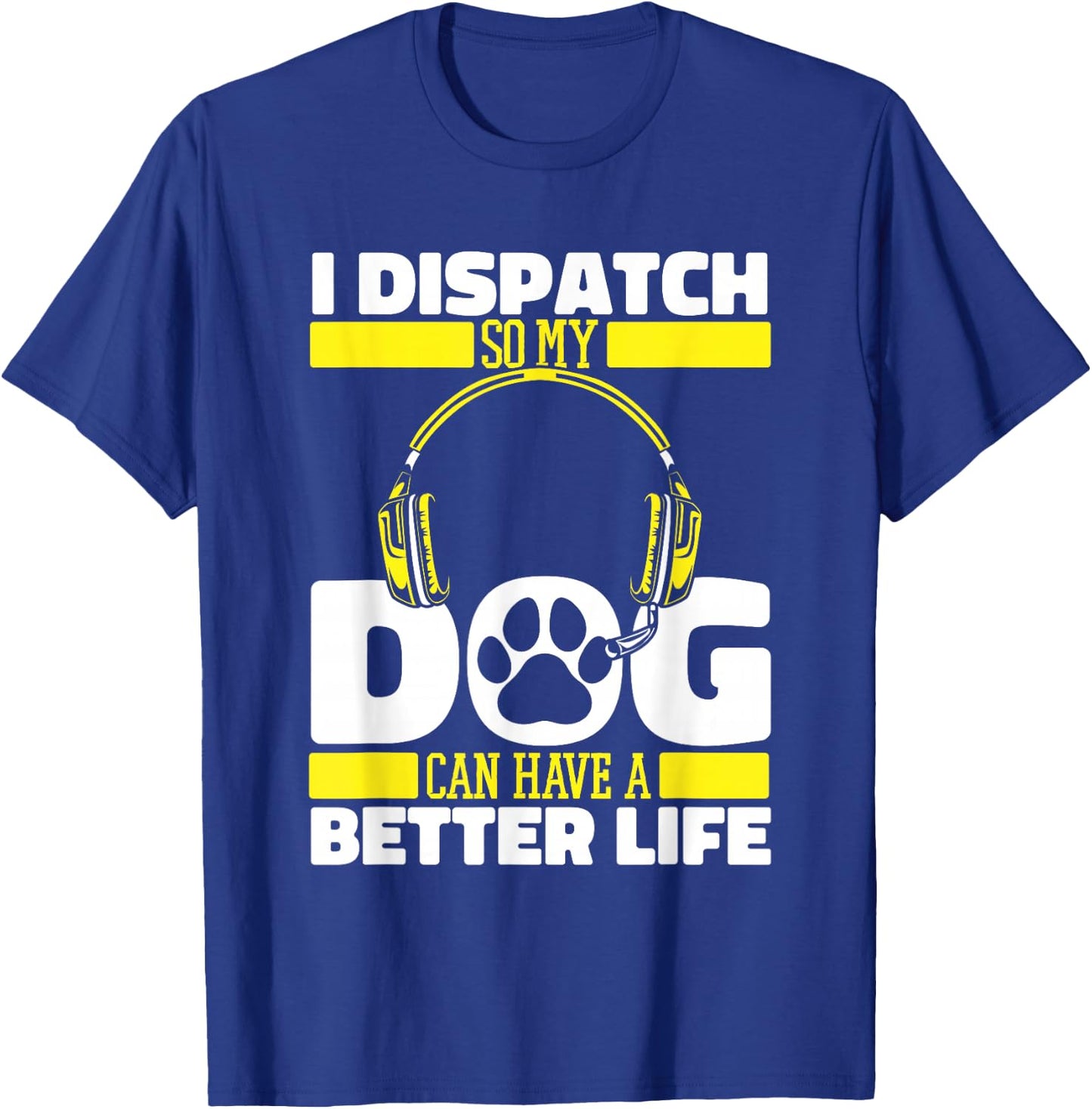 Police Dog - Gold Thin Yellow Line Emergency Dispatcher T-Shirt - T-Shirt | Royal
