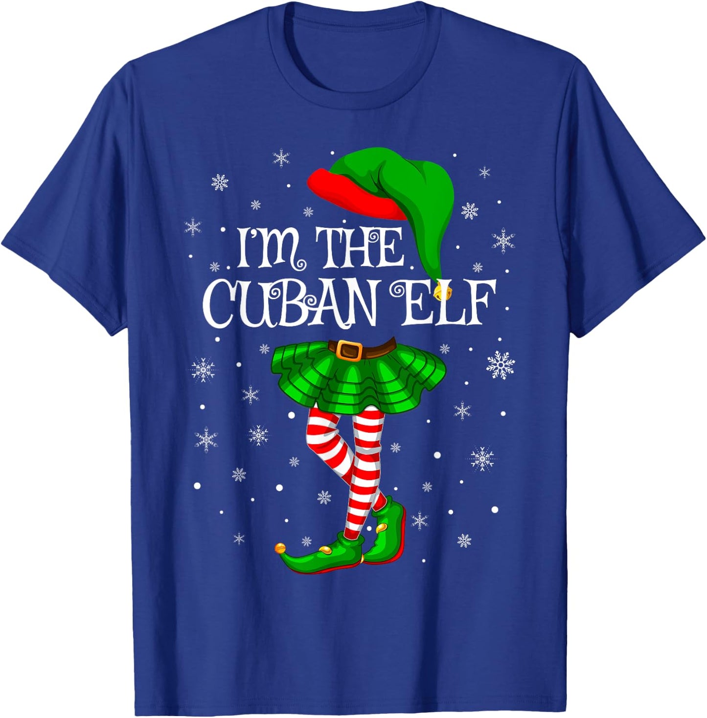 Matching Family Group I'm The Cuban Elf Christmas T-Shirt - T-Shirt | Royal