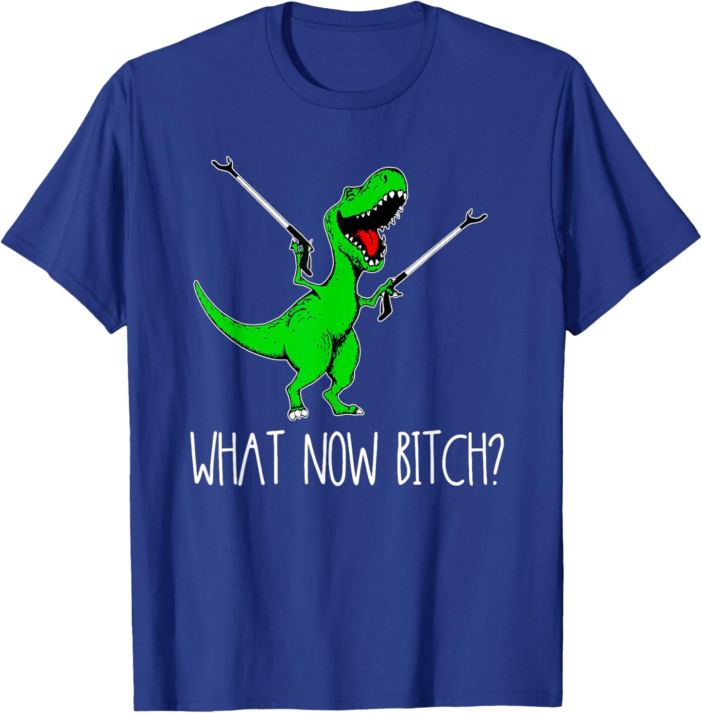 What Now Bitch Funny T Rex Dinosaur T-Shirt - T-Shirt | Royal
