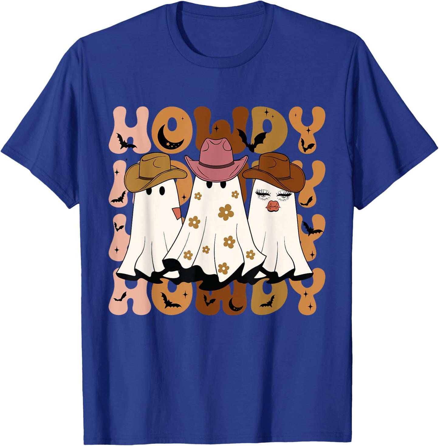 Howdy Ghost Halloween Rodeo Western Howdy Cowboy Cowgirl T-Shirt - T-Shirt | Royal