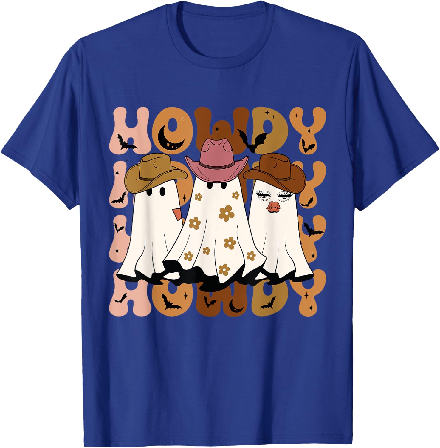 Howdy Ghost Halloween Rodeo Western Howdy Cowboy Cowgirl T-Shirt - T-Shirt | Royal