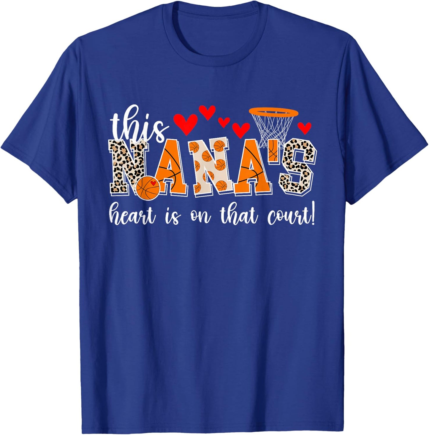 Nana's Heart Basketball Nana Of A Basketball Player T-Shirt - T-Shirt | Royal