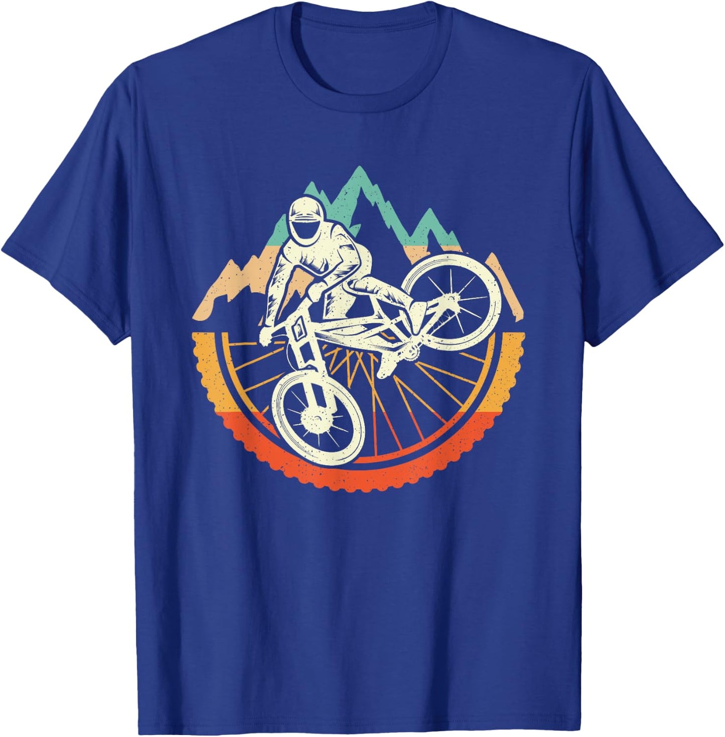 Mountain Bike Downhill Biker Vintage Men Boys MTB T-Shirt - T-Shirt | Royal