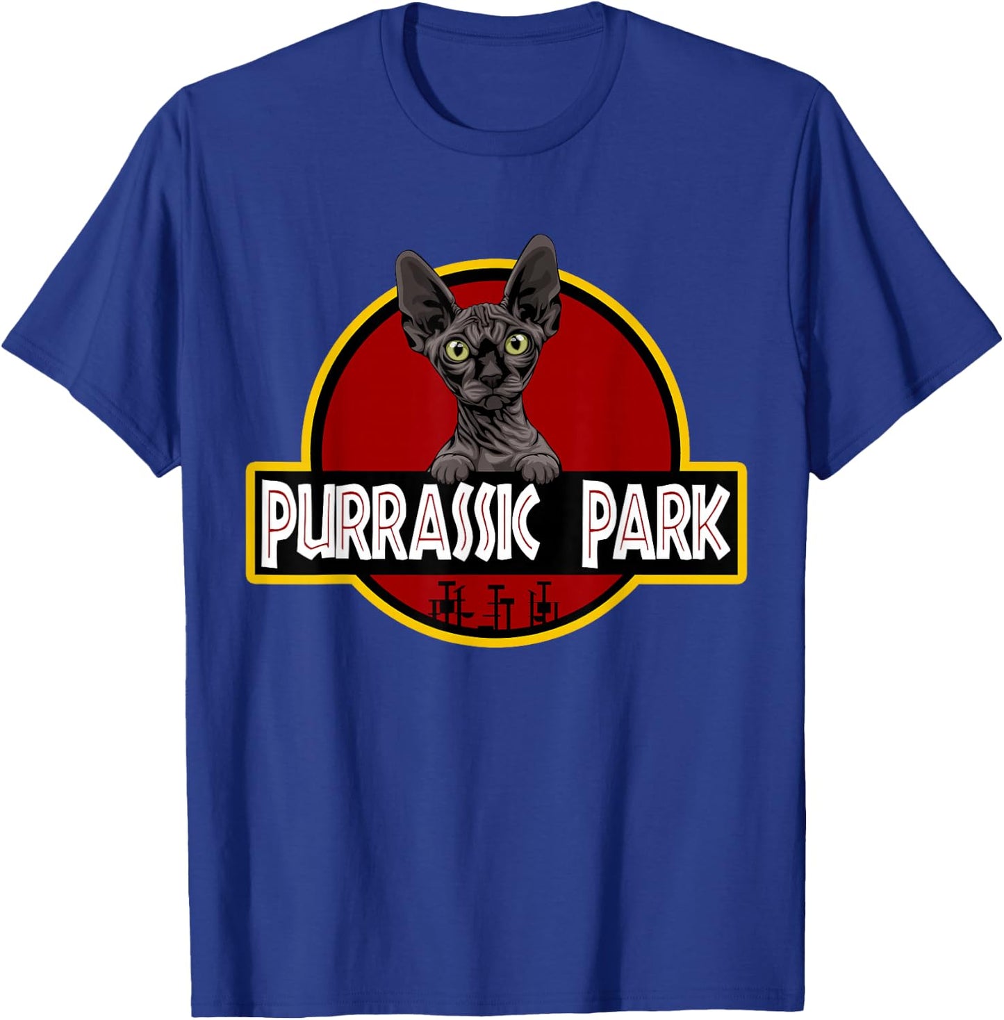 Black Sphynx Cat Cute Funny Cat Lover Parody T-Shirt - T-Shirt | Royal